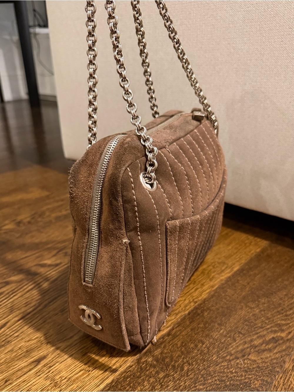 Vintage Chanel Brown Suede